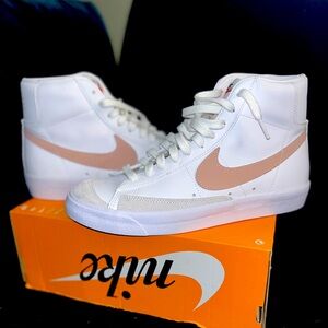 White/Pink Nike Blazers size 9